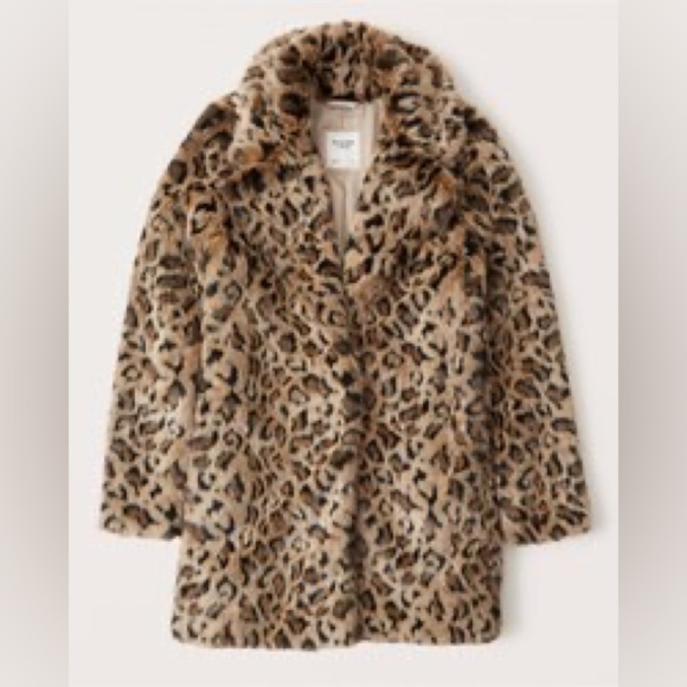 A&F Mid-Length Leopard Coat